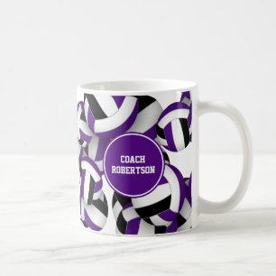 Caneca De Café cores escolares roxas e pretas presente para trein
