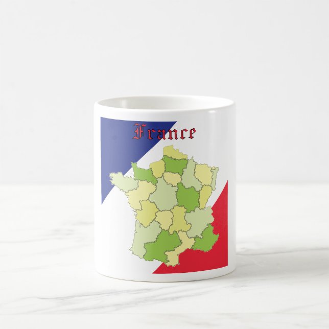 Caneca De Café Cores Nacionais e Mapa da França (Criador carregado)