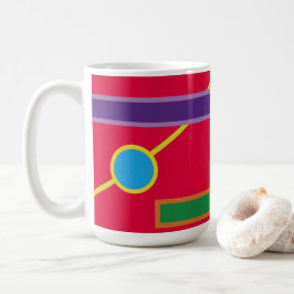 Caneca De Café Cores Negros Arte Digital Geométrica