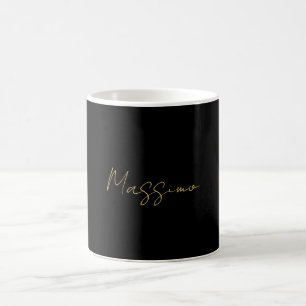 Caneca De Café Cores Ouro Preto Tendências Modernas Simples Nome 