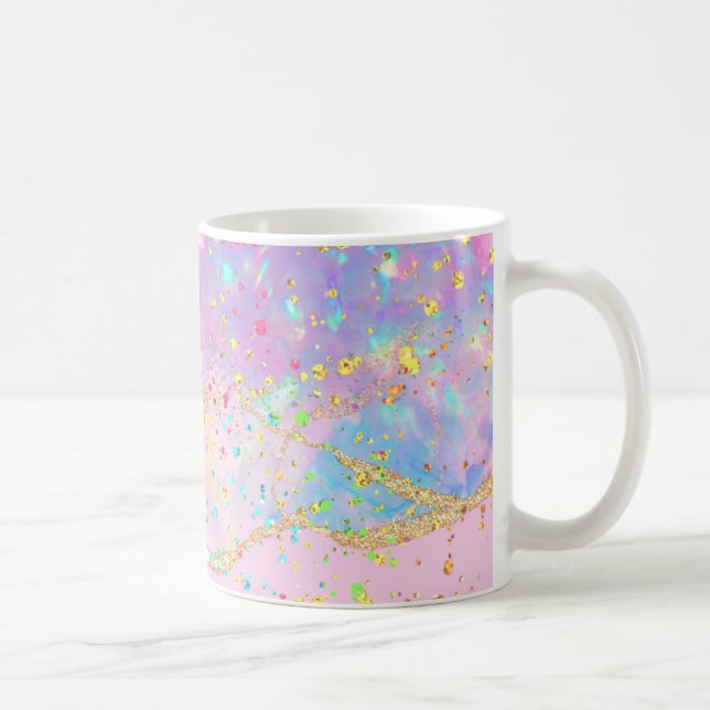 Caneca De Café cores pastel tinta mármore (Direita)