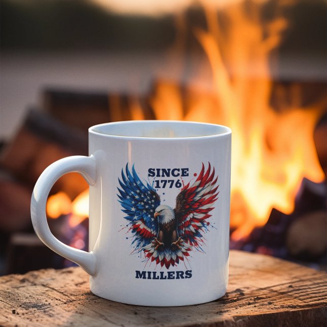 Caneca De Café Cores Patriotas Personalizadas América Bold Eagle (Criador carregado)