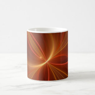 Caneca De Café Cores Quentes Modernas de Arte Fractal Mística Abs