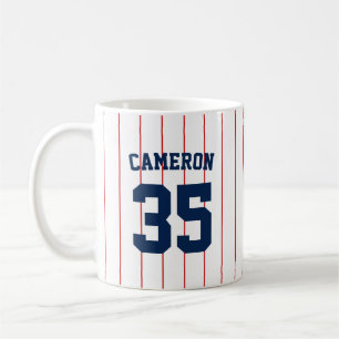 Caneca De Café Cores Totalmente Editáveis Baseball Jersey Stripe