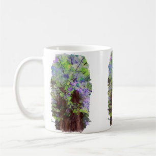 Caneca De Café Cores Verdes e Azuis de Espessura de Árvore Antiga