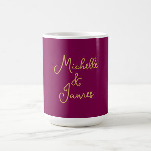 Caneca De Café Cores Vinho e Dourado Profissional Moderno Elegant