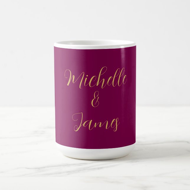 Caneca De Café Cores Vinho e Ouro Profissional Moderno Elegante (Centro)