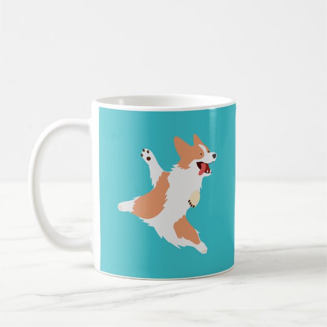 Caneca De Café Corgi Brincalhão (Esquerda)