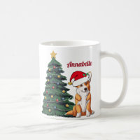 Corgi de Natal personalizado com Tail Santa Hat