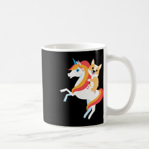 Caneca De Café Corgi Dirigindo Unicorn Cute Engraçado Custo do Di