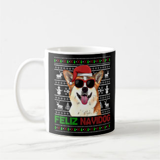 Caneca De Café Corgi Dog Feliz Navidog Feliz Natal Encantado