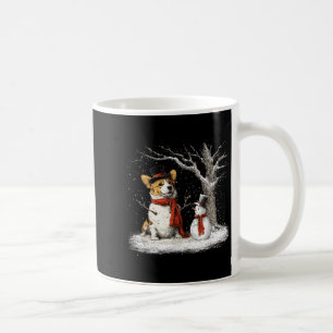 Caneca De Café Corgi Engraçado no Natal de Inverno da Árvore na N