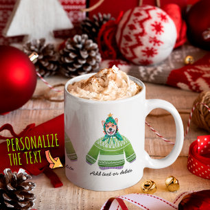 Caneca De Café Corgi Fofo Vestindo Suéter Feio Amante de Cachorro