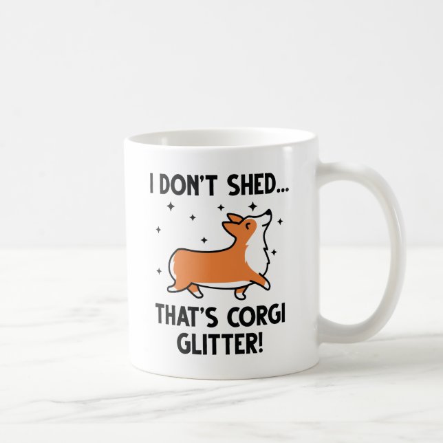 Caneca De Café Corgi Glitter (Direita)