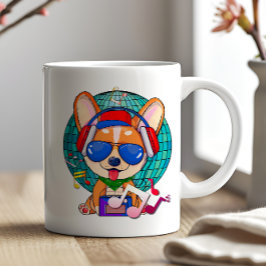 Caneca De Café Corgi Kawaii Cute dançante