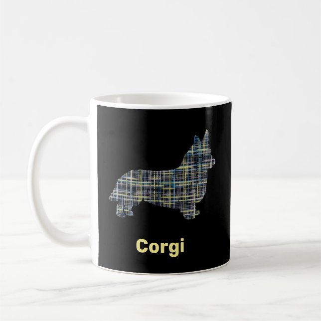 Caneca De Café Corgi - Linha Amarelo e Preta da Grade (Esquerda)