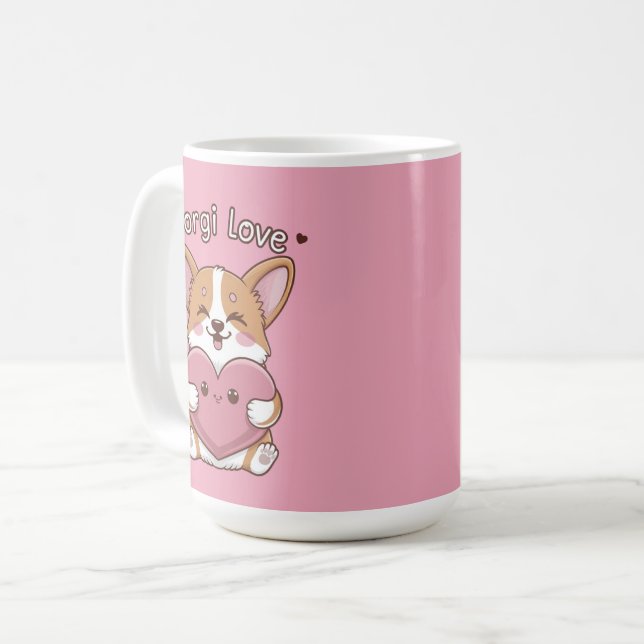 Caneca De Café Corgi Love (Frente Esquerda)