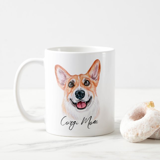 Caneca De Café Corgi Mãe Mug (Com Donut)