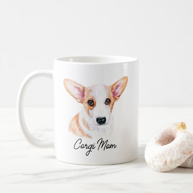 Caneca De Café Corgi Mãe Mug (Com Donut)