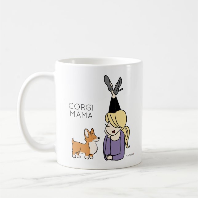 Caneca De Café Corgi Mama Personalizada Coffee Mug (Esquerda)