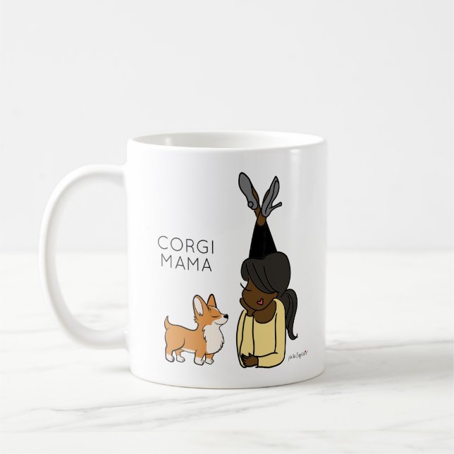 Caneca De Café Corgi Mama Personalizada Coffee Mug (Esquerda)
