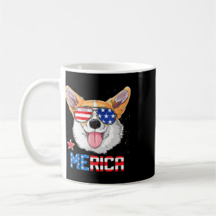 Caneca De Café Corgi Merica 4 De Julho Camiseta Crianças Meninos