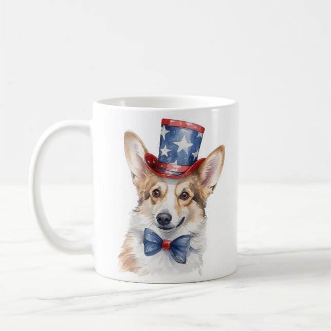 Caneca De Café Corgi Mug Patriótico (Esquerda)