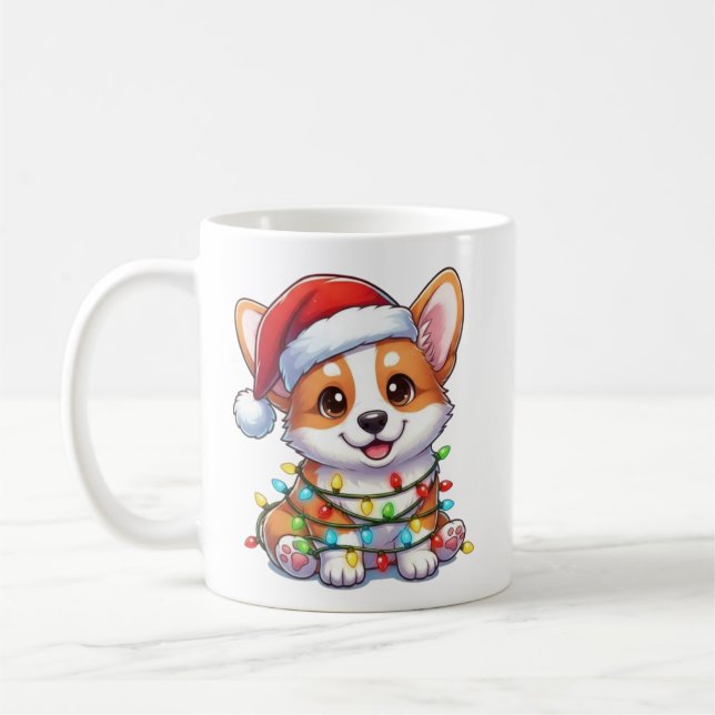 Caneca De Café Corgi Mug, um belo Natal (Esquerda)