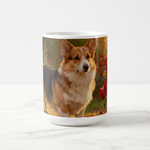 Caneca De Café Corgi nas Rosas V