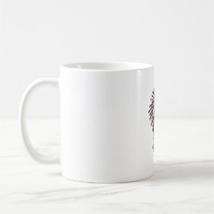 Caneca De Café Corgi Patriótico Fogos de Artifício Cão Desenho Ve