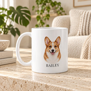 Caneca De Café Corgi Ruivo Personalizado