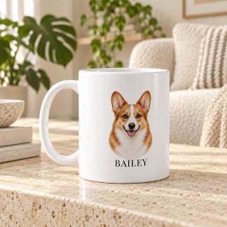Caneca De Café Corgi Ruivo Personalizado