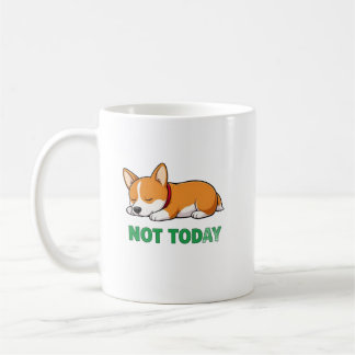 Caneca De Café Corgi Sonolento Não Hoje