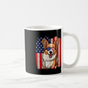 Caneca De Café Corgi Sungles American Flag Usa Patriótico 4º De J