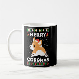 Caneca De Café Corgi Ugly Christmas Sweet Style Feliz Corgmas S