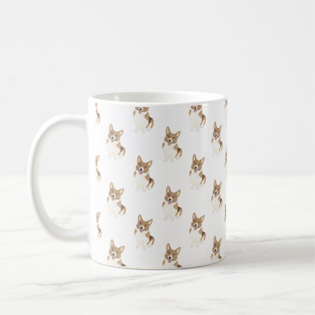 Caneca De Café Corgi (Vermelho) (Esquerda)