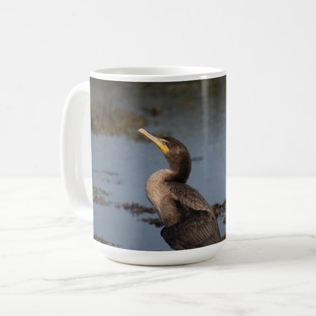 Caneca De Café Cormorão de peito duplo (Frente Esquerda)