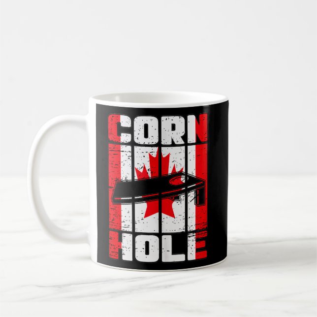 Caneca De Café Cornhole conselho Canadá bandeira canadense homens (Esquerda)