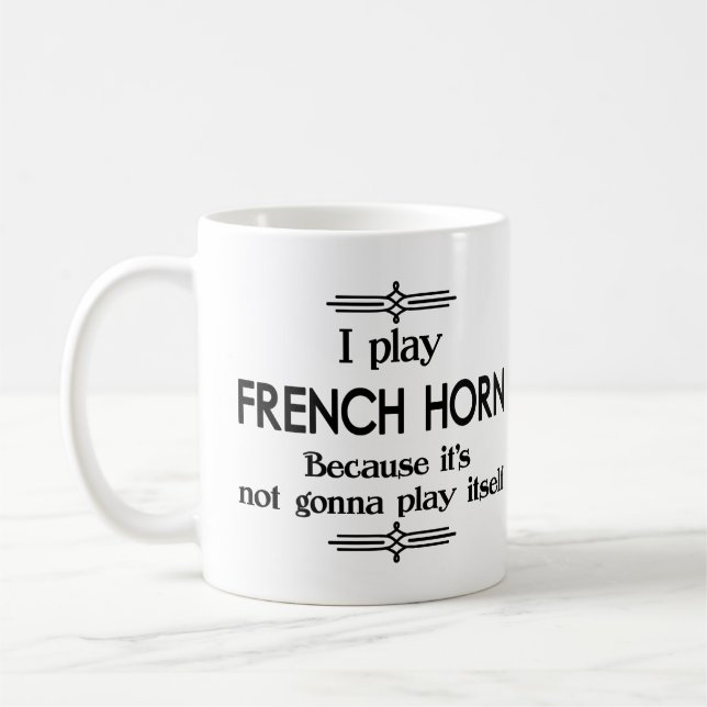 Caneca De Café Corno Francês - Tocar Música Deco Engraçado (Esquerda)