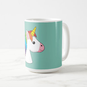 Caneca De Café Corno Mágico Bonito com Cabelo Colorido