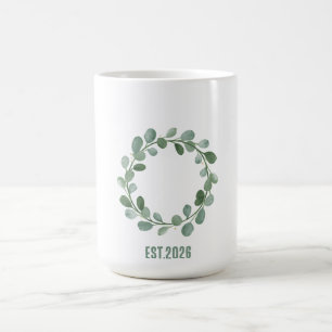 Caneca De Café Coroa Botânica Minimalista Sage & Gold Escandi Hol