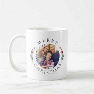 Caneca De Café Coroa Botânica Moderna Foto Natal