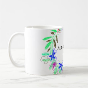 Caneca De Café coroa colorida da terra natalícia texto do nome da