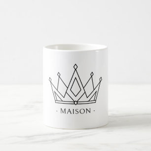 Caneca De Café Coroa com Sobrenome Personalizado