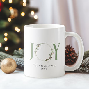 Caneca De Café Coroa de Água-Marinha Minimalista Verde Natal Aleg