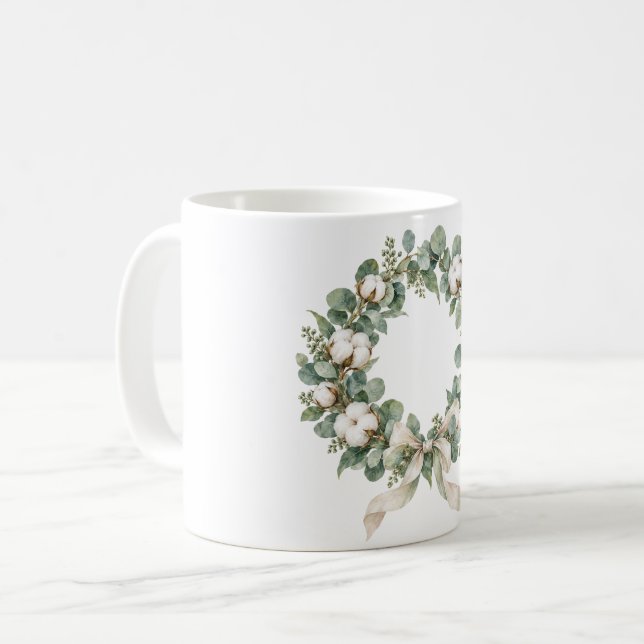 Caneca De Café Coroa de Eucalipto e Algodão (Frente Esquerda)