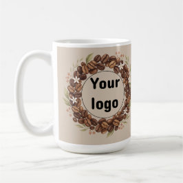 Caneca De Café Coroa de Grão de Café Botânico com Logotipo Person