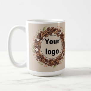 Caneca De Café Coroa de Grão de Café Botânico com Logotipo Person