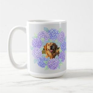 Caneca De Café Coroa de Hortênsias com Foto Personalizada do Gold