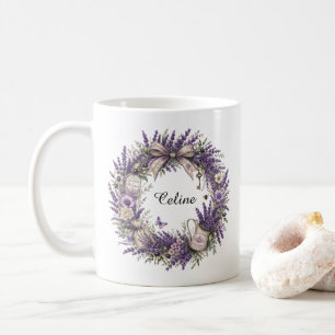 Caneca De Café coroa de lavanda vintage da provença